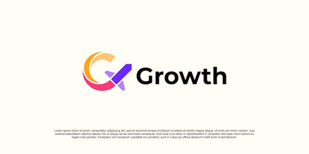 Diseño de logotipo en forma de flecha abstracta Logotipo de crecimiento