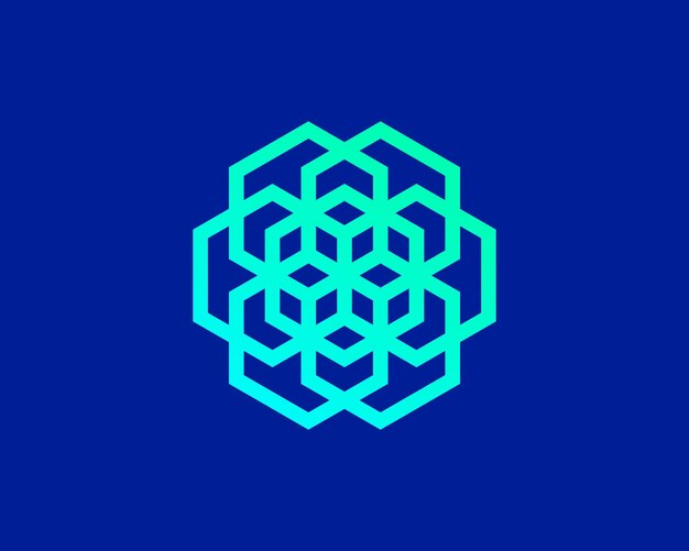 Diseño del logotipo de forma geométrica hexagonal