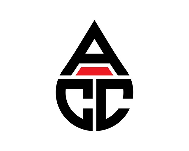 Vector diseño del logotipo en forma de gota de agua de la letra acc diseño simple del logotipo de gota de acc