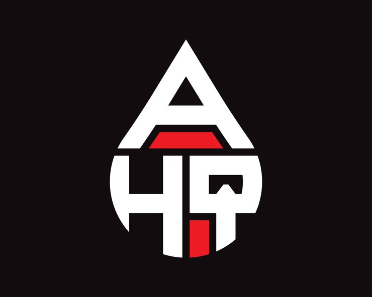 Vector diseño del logotipo en forma de gota de agua de la letra ahq