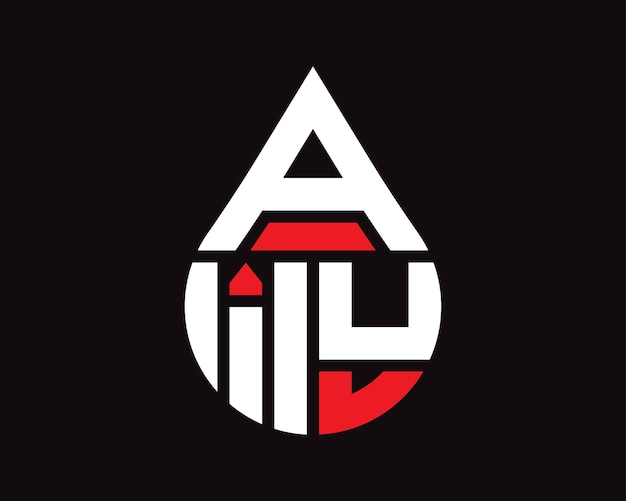 Diseño del logotipo en forma de gota de agua de la letra AIU