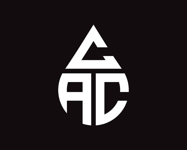 Diseño del logotipo en forma de gota de agua de la letra CAC Diseño simple del logotipo de gota de CAC