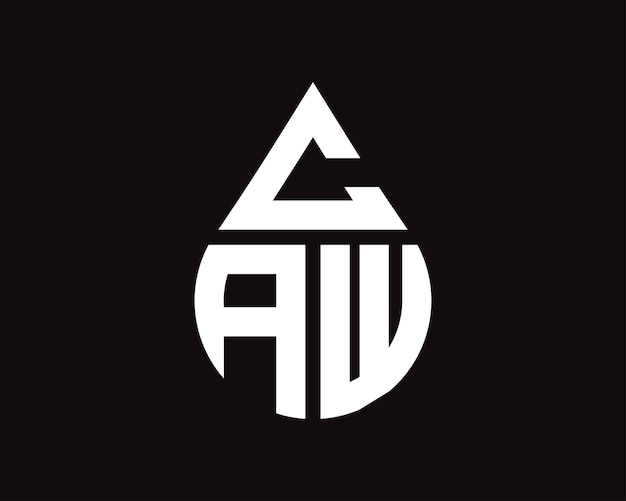 Diseño del logotipo en forma de gota de agua de la letra CAW Diseño simple del logotipo de gota de CAW
