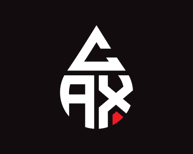 Diseño del logotipo en forma de gota de agua de la letra CAX Diseño simple del logotipo de gota de CAX