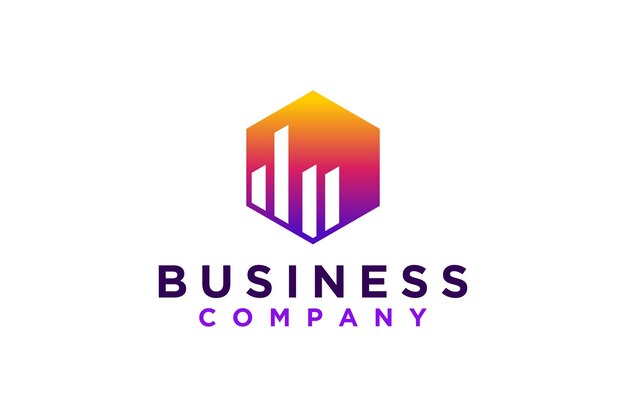 Diseño de logotipo de forma hexagonal empresa de tecnología de la industria empresarial