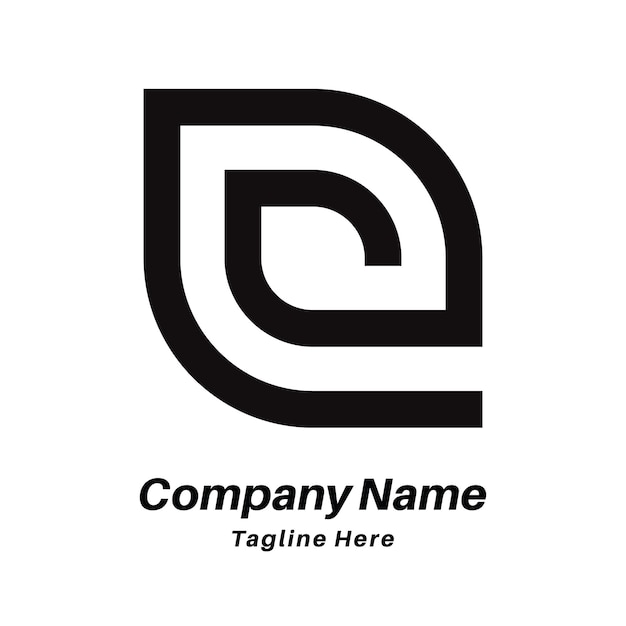 Diseño del logotipo en forma de hoja de letra E