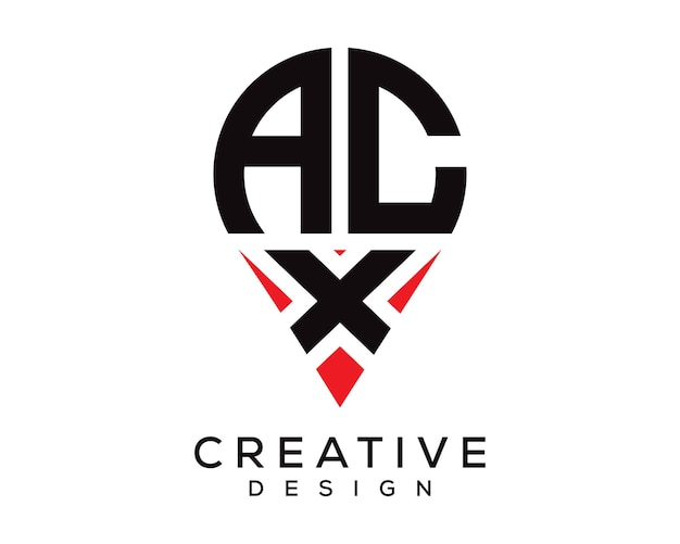 Vector diseño del logotipo de la forma de la letra acx