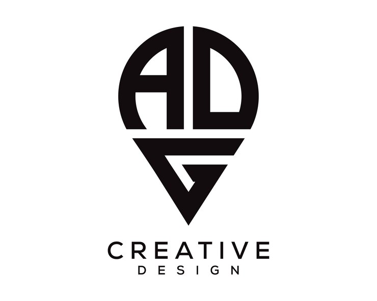 Vector diseño del logotipo de la forma de la letra adg