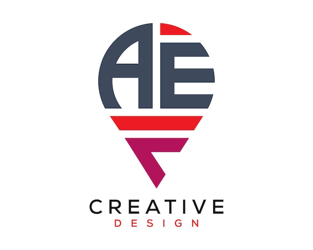 Diseño del logotipo de la forma de la letra AEF