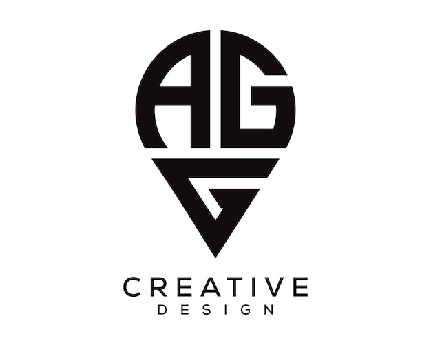 Diseño del logotipo de la forma de la letra AEG