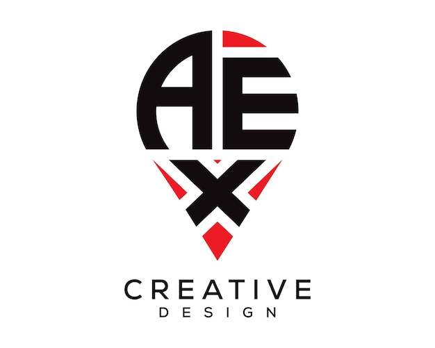 Diseño del logotipo de la forma de la letra AEX