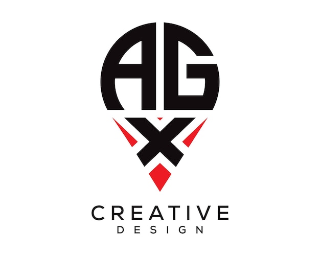 Diseño del logotipo de la forma de la letra AGX