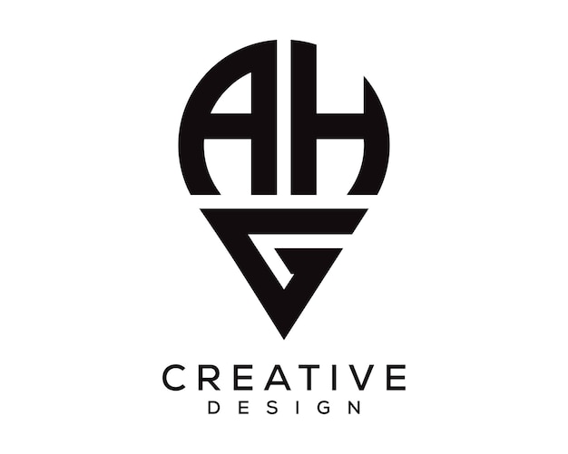 Diseño del logotipo de la forma de la letra AHG