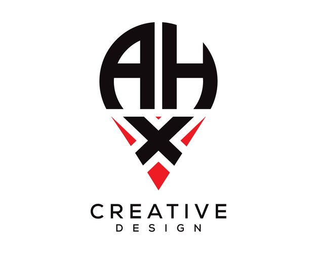 Diseño del logotipo de la forma de la letra AHX