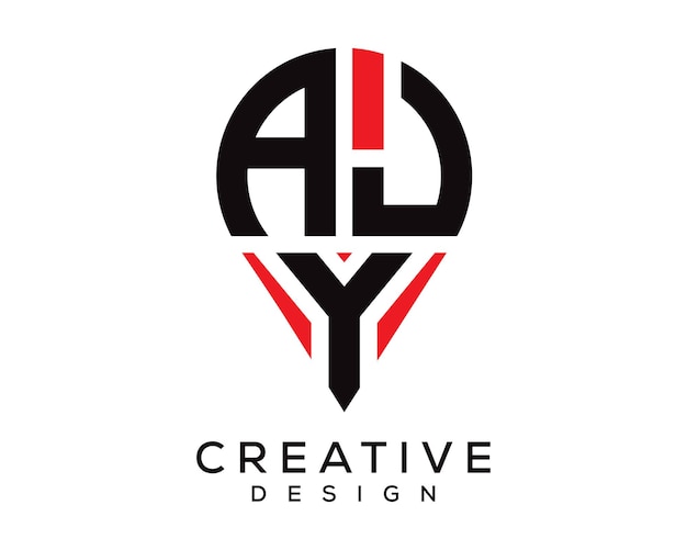 Diseño del logotipo de la forma de la letra AJY