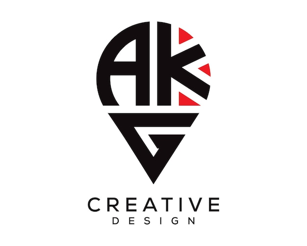 Diseño del logotipo de la forma de la letra AKG