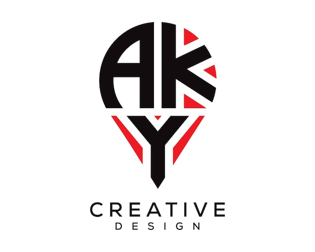 Diseño del logotipo de la forma de la letra AKY