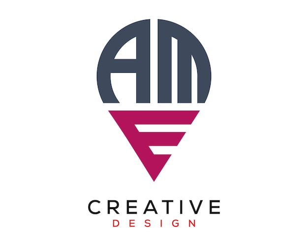 Diseño del logotipo de la forma de la letra AME