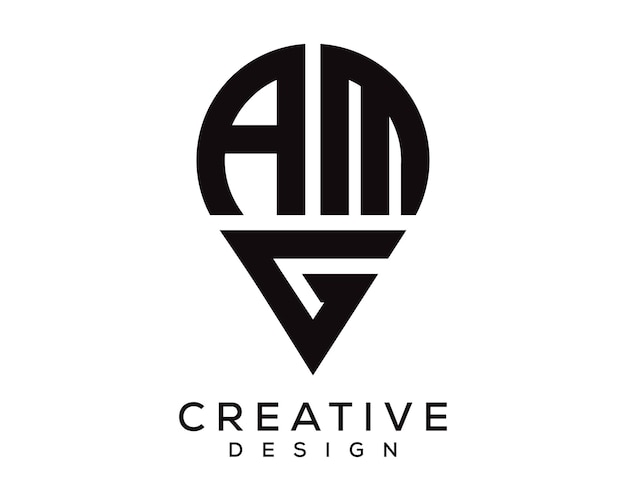 Diseño del logotipo de la forma de la letra AMG