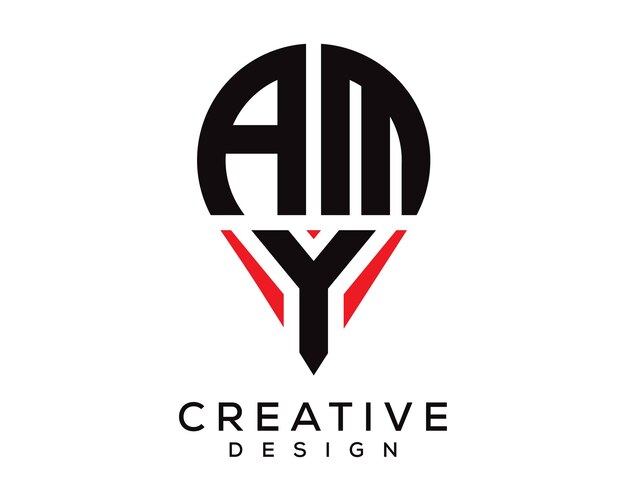 Diseño del logotipo de la forma de la letra AMY