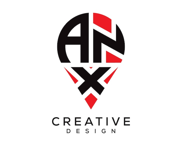 Diseño del logotipo de la forma de la letra ANX