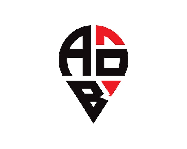 Diseño del logotipo de la forma de la letra AOB