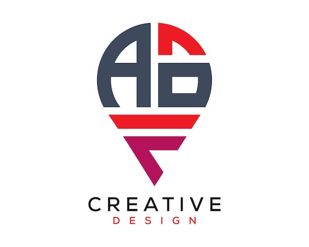 Diseño del logotipo de la forma de la letra AOF