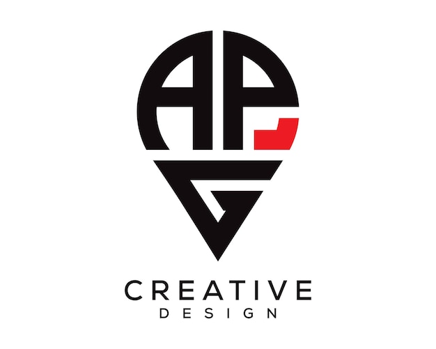 Diseño del logotipo de la forma de la letra APG