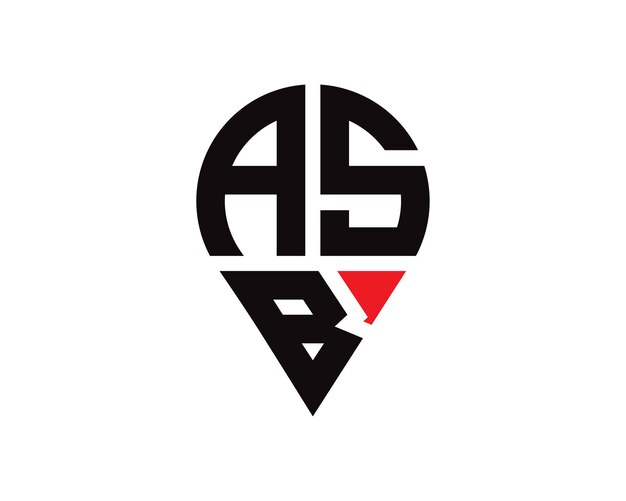 Diseño del logotipo de la forma de la letra ASB