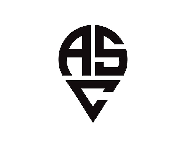 Diseño del logotipo de la forma de la letra ASC.