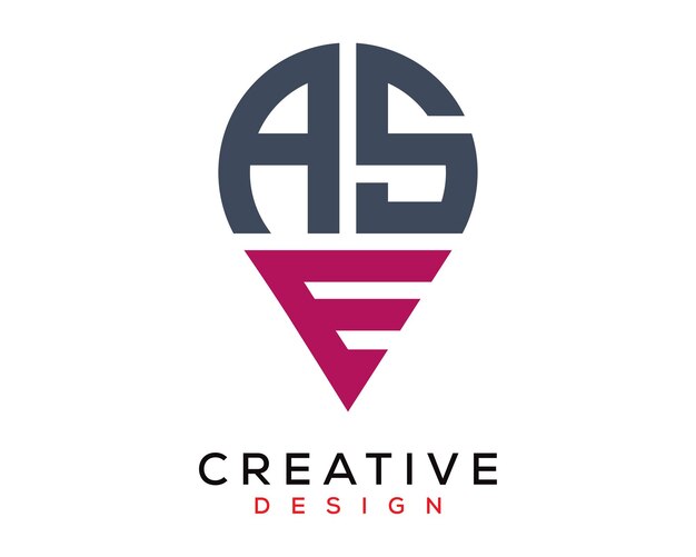 Diseño del logotipo de la forma de la letra ASE