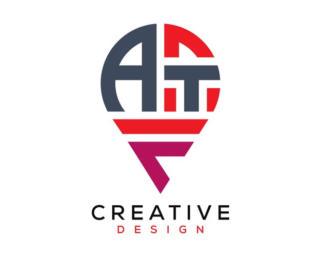 Diseño del logotipo de la forma de la letra ATF