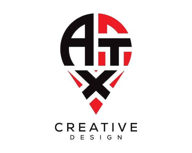 Diseño del logotipo de la forma de la letra ATX