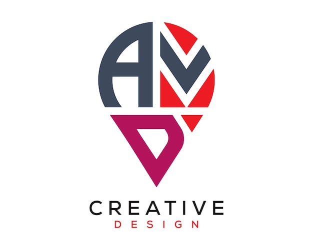 Diseño del logotipo en forma de letra AVD