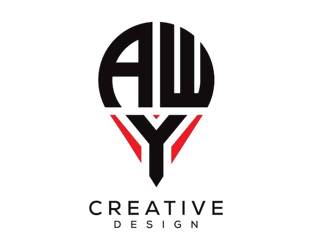 Diseño del logotipo de la forma de la letra AWY