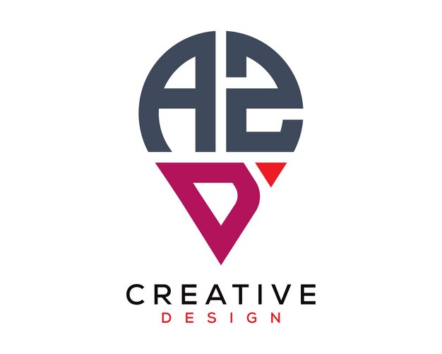 Diseño del logotipo de la forma de la letra AZD