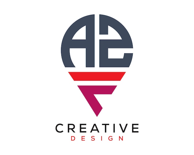 Vector diseño del logotipo de la forma de la letra azf