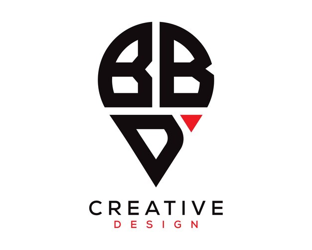 Diseño del logotipo de la forma de la letra BBD
