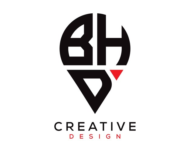 Diseño del logotipo de la forma de la letra BHD