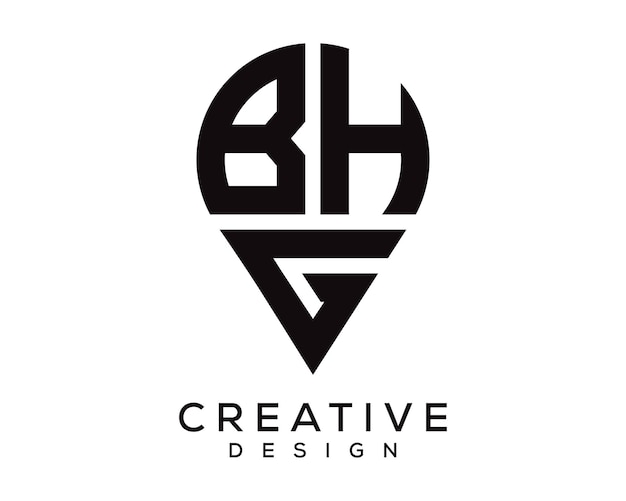 Diseño del logotipo de la forma de la letra BHG