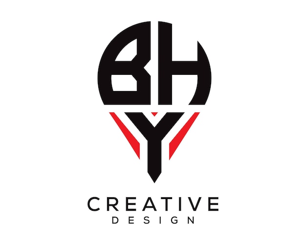 Diseño del logotipo de la forma de la letra BHY