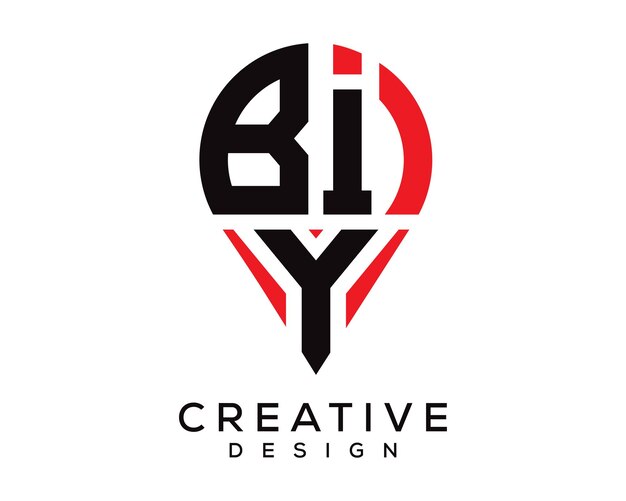 Diseño del logotipo de la forma de la letra BIY