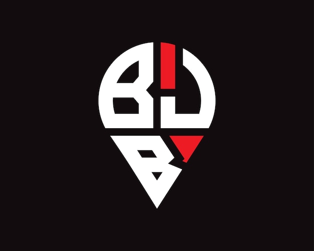 Diseño del logotipo de la forma de la letra BJB