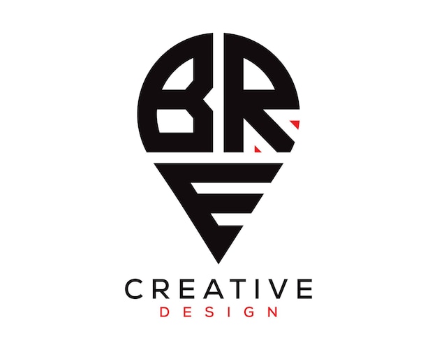 Diseño del logotipo de la forma de la letra BRE