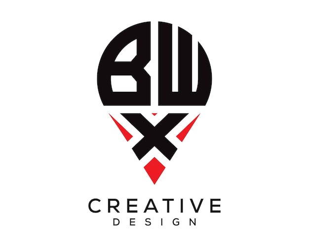 Diseño del logotipo de la forma de la letra BWX