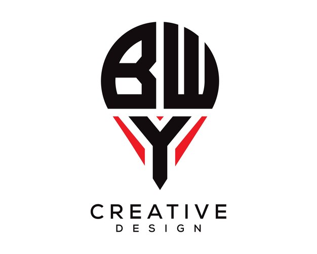 Diseño del logotipo de la forma de la letra BWY