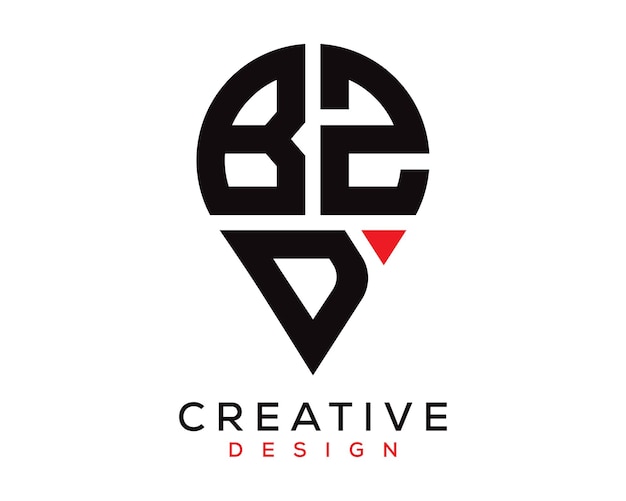 Diseño del logotipo de la forma de la letra BZD