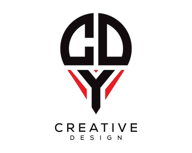 Diseño del logotipo de la forma de la letra CDY