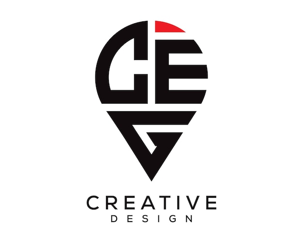 Diseño del logotipo de la forma de la letra CEG