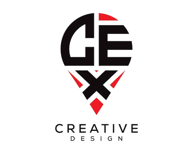 Vector diseño del logotipo de la forma de la letra cex